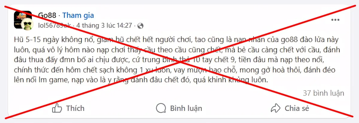 Lấy kết quả thua để đánh đồng với “lừa đảo”